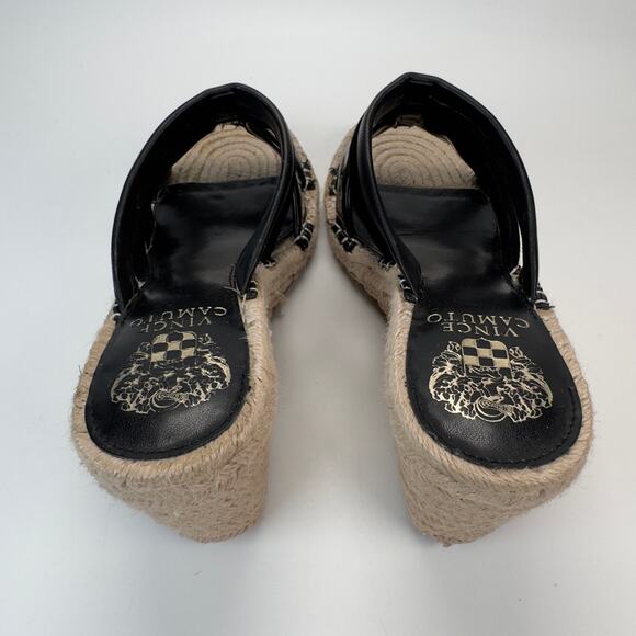 Vince Camuto Women's Wedge Heels Black Canvas Summer Size 9 - Picture 7 of 12